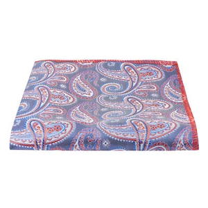 Pañuelo De Bolsillo Azul Con Paisley Rojo, Pañuelo - Imagen 1 de 2