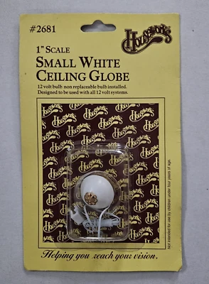 Globo de techo blanco miniatura Houseworks para casa de muñecas #2681 escala 12 voltios 1/12 Foto 1 de 4
