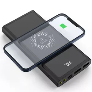 20000mAh Wireless Power Bank Backup Fast Portable Charger External Battery - Picture 1 of 12