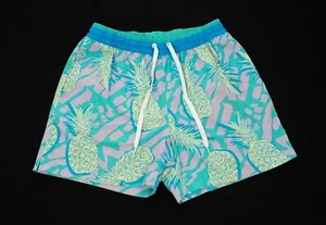Chubbies Swim Trunks Shorts Mens Medium Aqua Blue Pineapples Beach Swimsuit - Picture 1 of 5