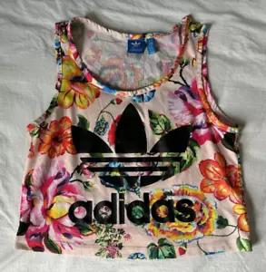 Adidas x Farm Rio Floralita Crop Top Tank Shirt Womens Size Small - Picture 1 of 3