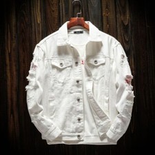 big and tall white jean jacket