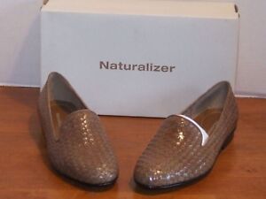 Naturalizer Empire Taupe Woven Leather Loafers Shoes