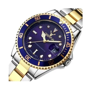 Deerfun Homage Watch Blue Silver Gold Date Watches Top Quality Sale UK Stock - Picture 1 of 6
