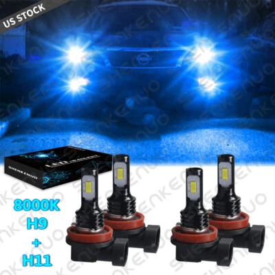 8000K Blue LED Headlight for Nissan Altima 2007-2018 Hi Low Beam Bulbs Combo - Image 1 of 4