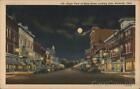 Norwalk,Oh Night View Of Main Street Looking East Huron County Ohio E.B. Ackley