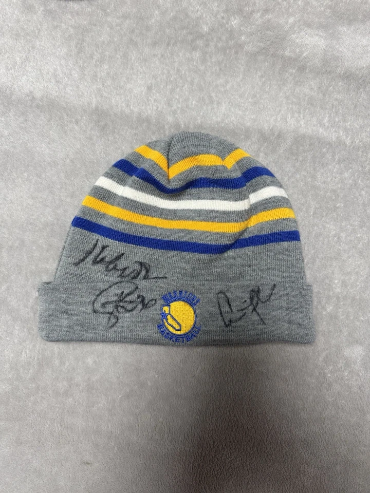 Gorro autêntico Stephen Curry Klay Thompson Andre Iguodala autografado Warriors - Imagem 1 de 4