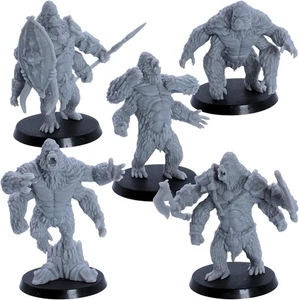 Girallon Miniatures – 5 Giant Ape Monsters for DnD | Jungle Gorilla Beasts - Picture 1 of 8