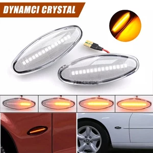 Clear For Jaguar S-Type 1999 2000 2001-2007 LED Sequential Side Marker Light - Picture 1 of 9