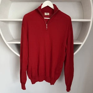 Herren WILLIAM LOCKIE 1/4 Zip Merinowolle Schottland Strickjacke Pullover Gr. M / C38 - Bild 1 von 10