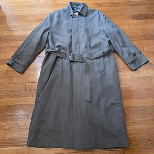 Lauren Ralph Lauren Mens Trench Coat Zip Out Wool Liner Green Belted 40R EUC - Picture 1 of 19