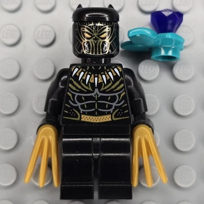 Lego Marvel Super Heroes Minifigure SH0477 Erik Killmonger Golden Jaguar - Image 1 of 4