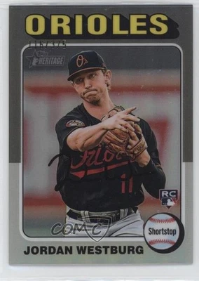 2024 Topps Heritage Chrome Silver Refractor /375 Jordan Westburg #229 Rookie RC - Image 1 of 2
