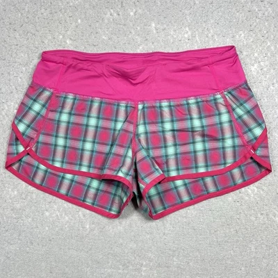 Pantalones Cortos de Correr Lululemon Speed Senorita Rosa a Cuadros Talla 4 Foto 1 de 4