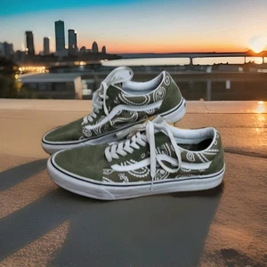 Scarpe VANS Old Skool da uomo taglia 11,5 Peace Paisley pattinatore foglia d'uva hipster - Foto 1 di 11