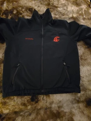Washington State Cougars Columbia Mens Soft Shell Jacket Medium  Black WSU - Image 1 of 4