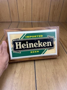 Lighted Heineken Beer Sign Wood/Plastic — non tested - Picture 1 of 24