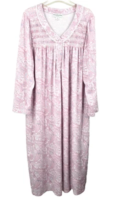 Camisola Miss Elaine 2X Rosa Paisley Macia Longa Prairie Granny Cottage Core nova sem etiquetas - Imagem 1 de 4