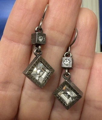 Pendientes colgantes vintage firmados Patricia Locke plata cristal Swarovski perlas Foto 1 de 3