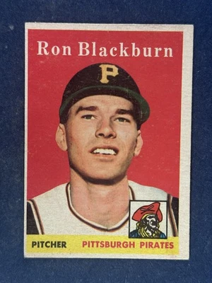 1958 Topps #459 Ron Blackburn Pittsburgh Pirates VG/EX - Image 1 of 2