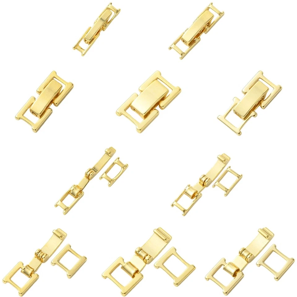 10x Brass Fold Over Jewelry Clasps Watch Band Clasps Jewelry Extender Gold Clasp - Image 1 of 4
