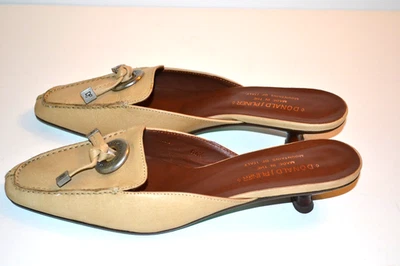  Zapatos sin cordones de cuero BEIGE "Missy" DONALD J. PLINER talla 6,5 tacones $210 Foto 1 de 4