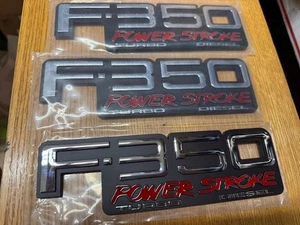 Se adapta a 92-96 1992-1996 Ford Truck F350 Power Stroke turbo diésel emblemas cromados -3 - Imagen 1 de 2