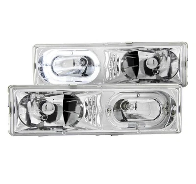 Anzo 111006 Crystal Headlight with Chrome Halo for 88-00 GMC C3500/K3500 Pickup Foto 1 de 4