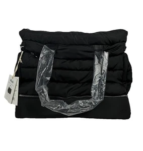 New - iPack Puffy Fashion Tote Luggage Black Bag Travel Shoulder Straps Pockets - Picture 1 of 16