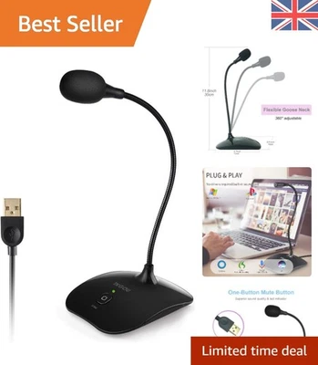 Plug & Play USB Microphone for Clear Audio - Ideal for Skype, Gaming, & YouTube - Image 1 of 4