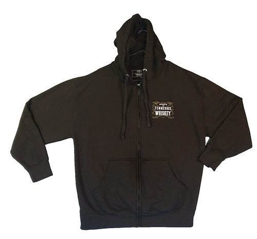 VETEMENTS Trails Clothing Felpa Nera con Cappuccio e Cerniera Tennessee Whiskey Fragola Vino Taglia XL
