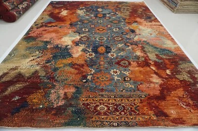 10x14 ft Blue Modern Bidjar Afghan Hand Knotted Wool Oriental Rug - Image 1 of 4