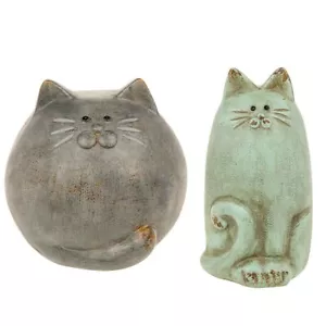 Shudehill Country Cat Statue in two choices - Round Grey or Aqua Slim - Foto 1 di 3