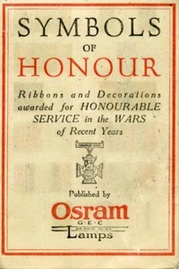 RARE OSRAM LAMPS WWI "SYMBOLS OF HONOUR " FOLDER PUBL. NOVEMBER 1916 REF: 2292R - Picture 1 of 1
