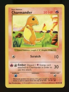 Pokemon Base Set CHARMANDER 46/102 Unlimited Shadowless - Picture 1 of 6