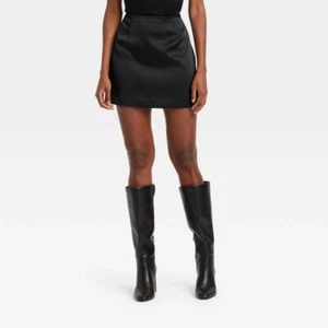 Neu mit Etikett Damen Mini Satin Partyrock - a New Day™ schwarz 6 - Bild 1 von 1