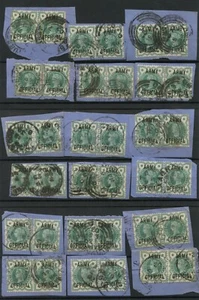 GB Q VICTORIA ARMY OFFICIALS 1/2d in PAIRS on piece.. 36 stamps.. cat value £540 - Picture 1 of 1