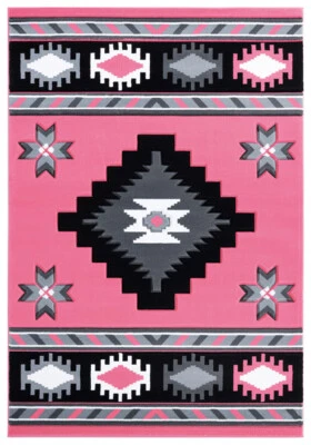 United Weavers Pink Southwestern Angled Edges Area Rug Geometric 2050 10486 - Image 1 of 4