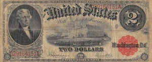 USA $2 Series of 1917 P 188 Block D - A Circulated Banknote QZ15 - Picture 1 of 2