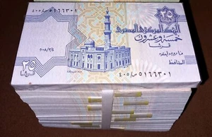 Lot 100 Paper Money From, Egypt  Face Value 25 Piastres, ISSUED 2006  - Picture 1 of 3