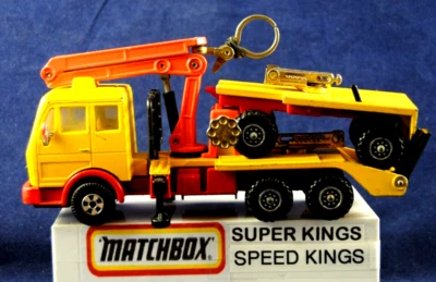 Remolque Matchbox Super Kings K-43 Mercedes camión y carretilla transporte de madera/tubo Foto 1 de 4