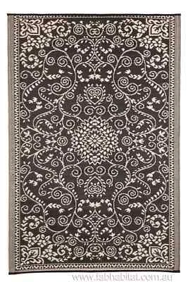 Recycled Plastic Outdoor Rug Waterproof Reversible Murano Black - image 1 of 3