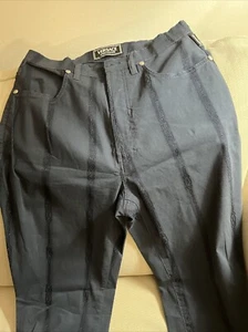 Vtg  VERSACE Jeans Couture High-Waisted Pinstripe Pants 89s?32/46  Button Msng - Picture 1 of 17