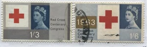QEII 1963 Red Cross 1/3d and 1/6d Phosphor used - Picture 1 of 1