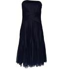 White House Black Market Black Tulle Ribbon Strapless Evening Formal Dress 4 ~