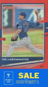 2020 Donruss Holo Red #71 Jacob deGrom "the deGrominator"