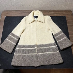 Mohair Grunge Cardigan Shawl Shaggy Sweater Wool 1970s Ice Knit Made in Iceland - Picture 1 of 20