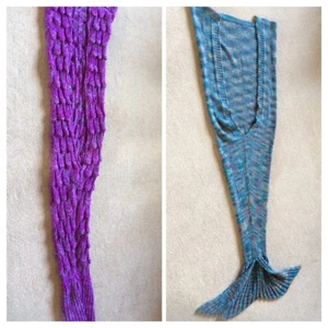 Choice Of 1 Girls Mermaid Tail Blanket Knitted Sweaters. Greenish Or Purplish - Picture 1 of 11