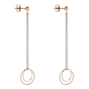 Ohrstecker bicolor Ohrhänger aus 925 Sterling Silber rosévergoldet mit Ringen - Bild 1 von 2