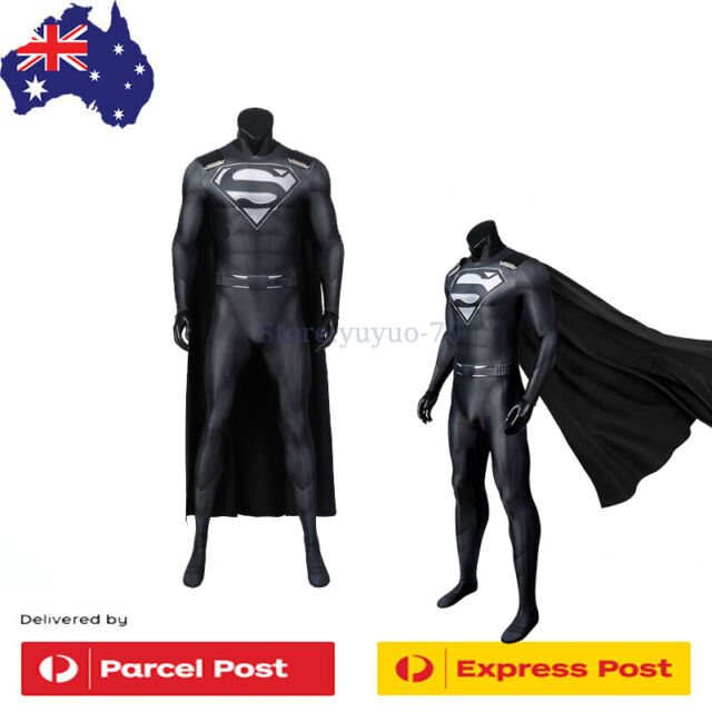 Fantasia Superman Black Adulto Cosplay Traje Luxo Super homem liga Da